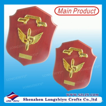 Finland Custom Wood Shield Cast Metal Souvenir Gold Plated Plaques